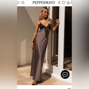 Flora satin maxi dress